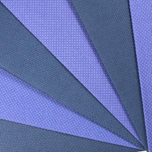 Image of KCS 4 /6 pc of 12 inch x 18 inch(30cmx45cm) 16 Count Cotton Aida Cloth Cross Stitch Fabric (6 pc,Royal Blue+Navy Blue)