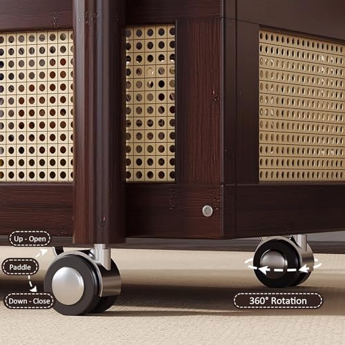 Ovaler Couchtisch mit Stauraum, 2-stöckig, Wohnzimmertisch auf Rollen, perfekt für Tassen, Bücher, Snacks und Zeitschriften, Landhaus-Stil – Bild 6