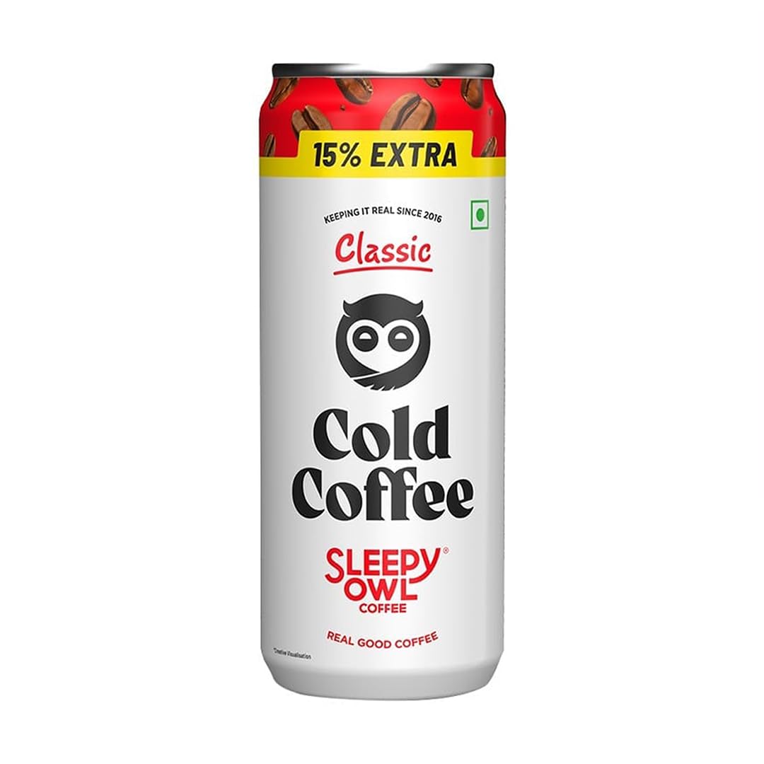 Sleepy Owl Classic Cold Coffee 230ml (200ml+30ml Extra) Thicker, Bolder, Creamier Made With Real Milk & Coffee | Ready-to-Drink Real Ingredients | No Preservatives