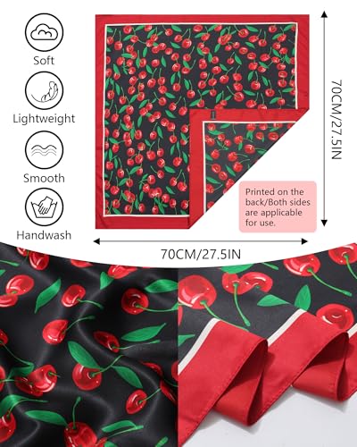 AWAYTR 27.5" Satin Head Scarf for Women's Hair Scarf Reversible Silk Bandanas for Sleeping Head Wrap Neck Cover2