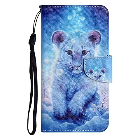 SNCLET Case for Xiaomi Poco M4 Pro 5G Cover,PU Leather Folio Flip Cover Wallet Stand Magnetic Card Slots TPU Bumper Shockproof Protective Phone Case for Poco M4 Pro 5G Case Card Holder,Little Lion Cover