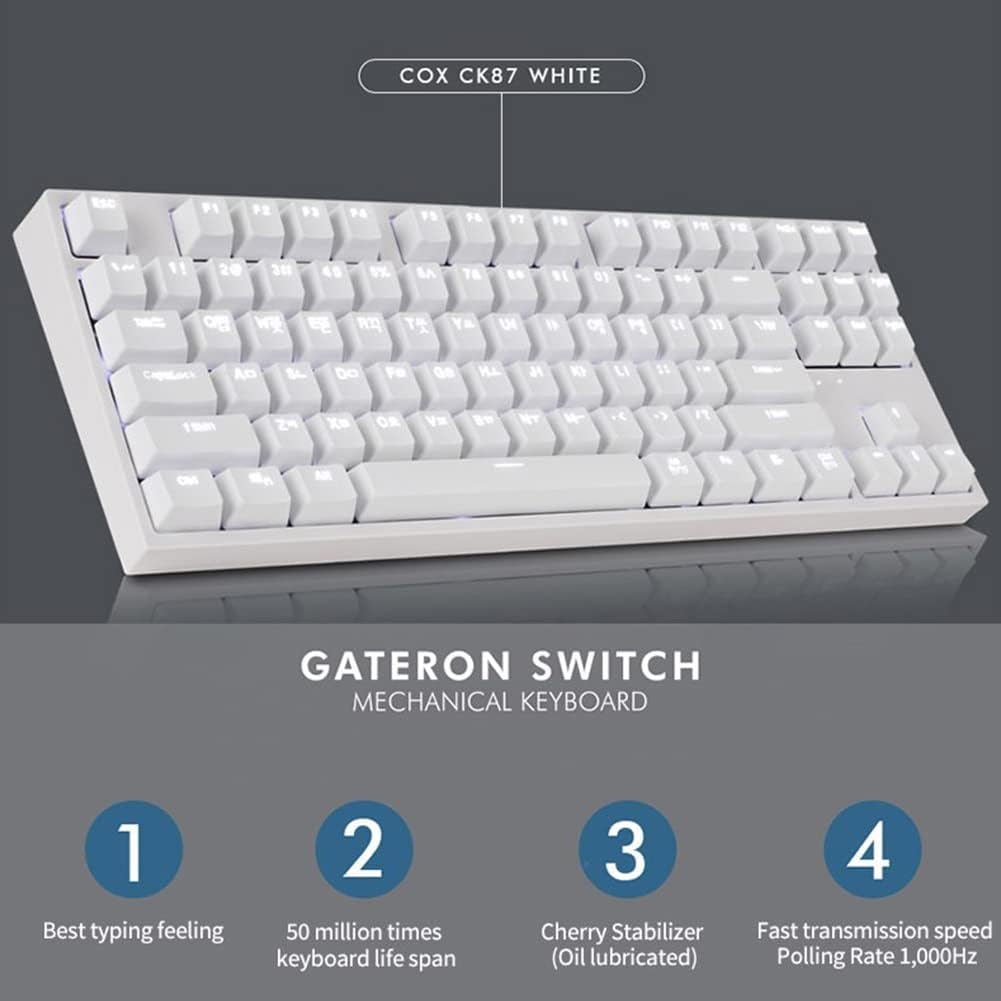 COX CK87 keyboard with features like best typing feeling and Cherry Stabilizer
