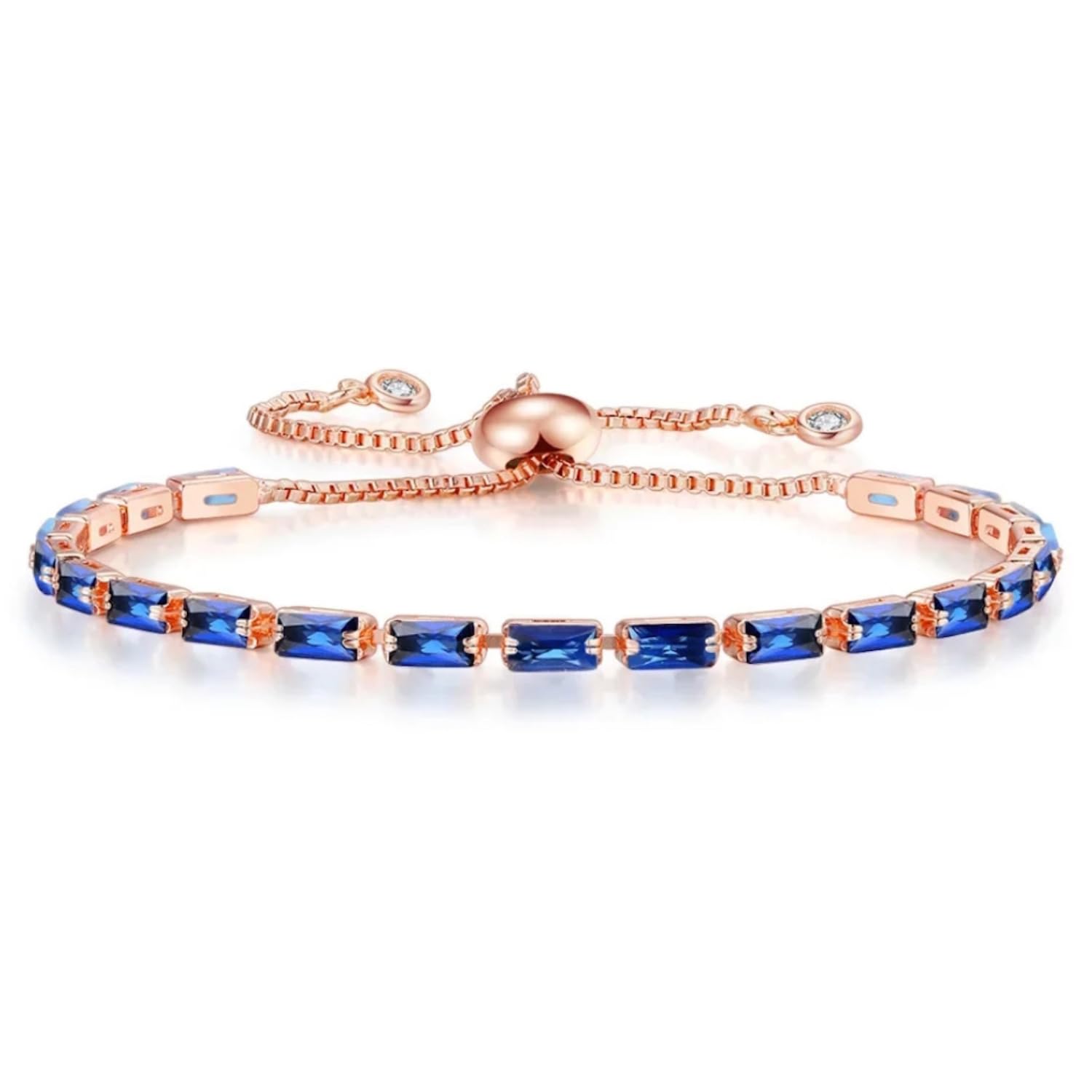 Nilus Collection Stylish Cubic Zirconia American Diamond Adjustable Bracelet For Women & Girls, Gift for Her (Blue) (B0D9KPW6R5) Amazon Price History, Amazon Price Tracker