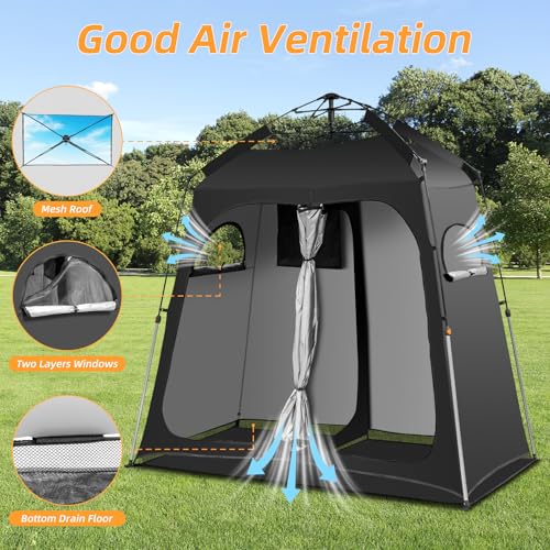 Camping Shower Tent, Pop Up Portable Outdoor Privacy Tent for Changing,Toilet,Bathroom miniatura 4