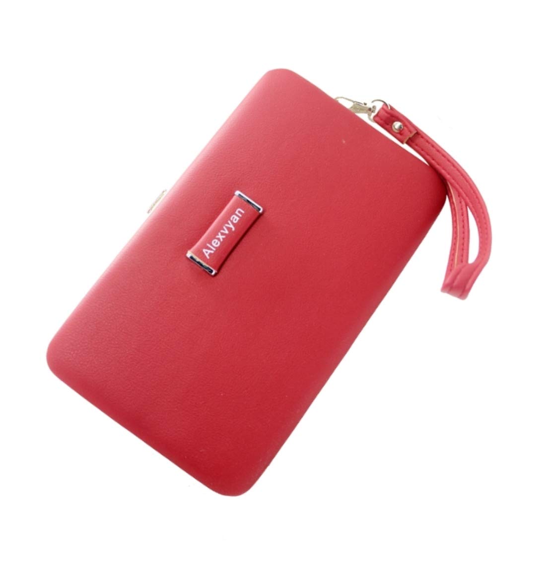 Best Gift Women's Purse Wallet Female Clutch Bag Women/Ladies/Girls Wallets Long Purses Card Holder Phone Pocket (Red-1)-image-9