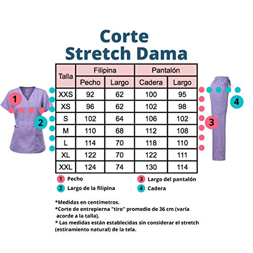 Medical Uniform Women's Scrubs Set Stretch Contrast Pocket Black L #TOP3