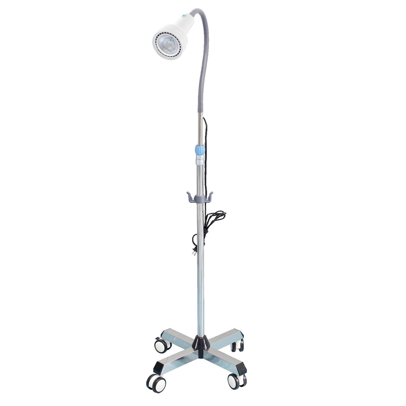 Lampada Chirurgica Dentale da Pavimento di Tipo Mobile, Lampada da Visita Chirurgica LED da 28 W, Lampada per Visita Ginecologica Flessibile a Collo di Cigno