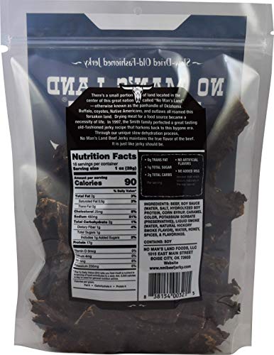 No Mans Land Beef Jerky No Man’S Land Mild Beef Jerky High Protein Low Calorie Low Carb Beef Snack 16Oz Bag thumb #1