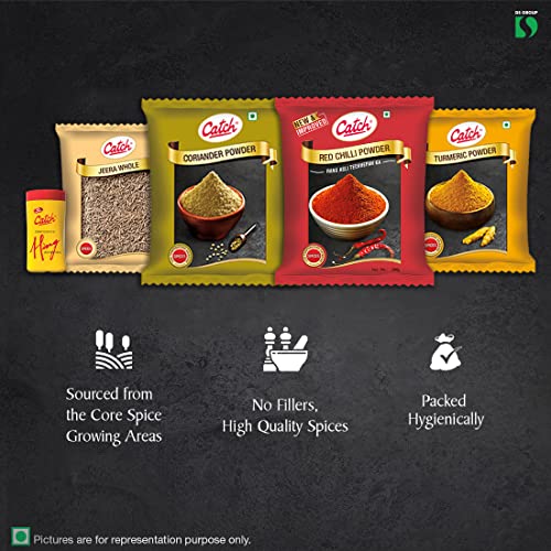 Image of Catch Masala Combo Coriander Powder 200 + Turmeric Powder 200 + Red Chilli Powder 200 + Cumin Whole 200 + Hing 50 (Pack of Five) - Masala /Spice Combo