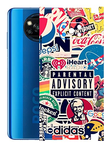Image of AtOdds - Poco X3 Pro Mobile Back Skin Rear Screen Guard Protector Film Wrap (Coverage - Back+Camera+Sides) (Explicit Graffiti)