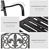 Outsunny Schaukelstuhl Gartenstuhl Schwingsessel antik Garten Metall Bronze B60 x T73 x H85cm - 5