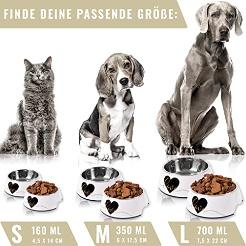 ne&no® Futternapf 2er Set für mittlere Hunde, Katzen oder Welpen [Unique Design by NE&NO] Fressnapf Hund rutschfest | Futternapf Hund (Gr.: M / 350 ml) Hundenapf mittelgroße Hunde | Fressnapf Katze