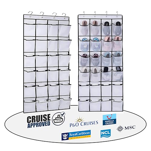 Cruise Cabin Over Door Organiser for Shoes Toiletries and Travel Accessories 24 Pockets Tested on All Major Cruise Lines such as P&O Marella MSC Royal and more Cruise Essentials by AnchorsUp