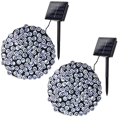 Photo 1 of Joomer Solar String Lights 72ft x 2 Pack 200 LED 8 Modes Waterproof Solar Fairy Lights for Garden