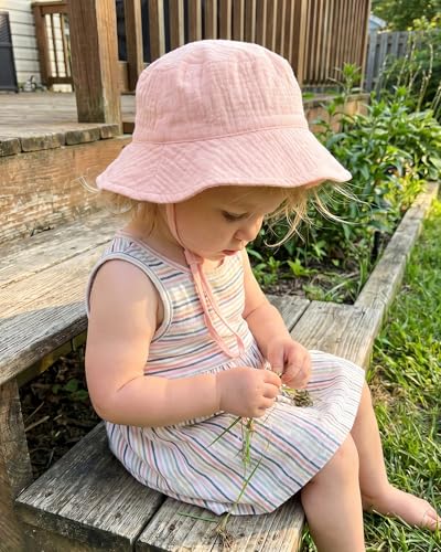 Image of Muslin Baby Sun Hat Sun Protection Baby Toddler Bucket Hats for Boys Girls