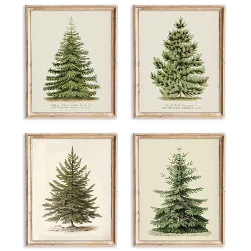 ASTRDECOR Vintage Christmas Tree Wall Art – Set...