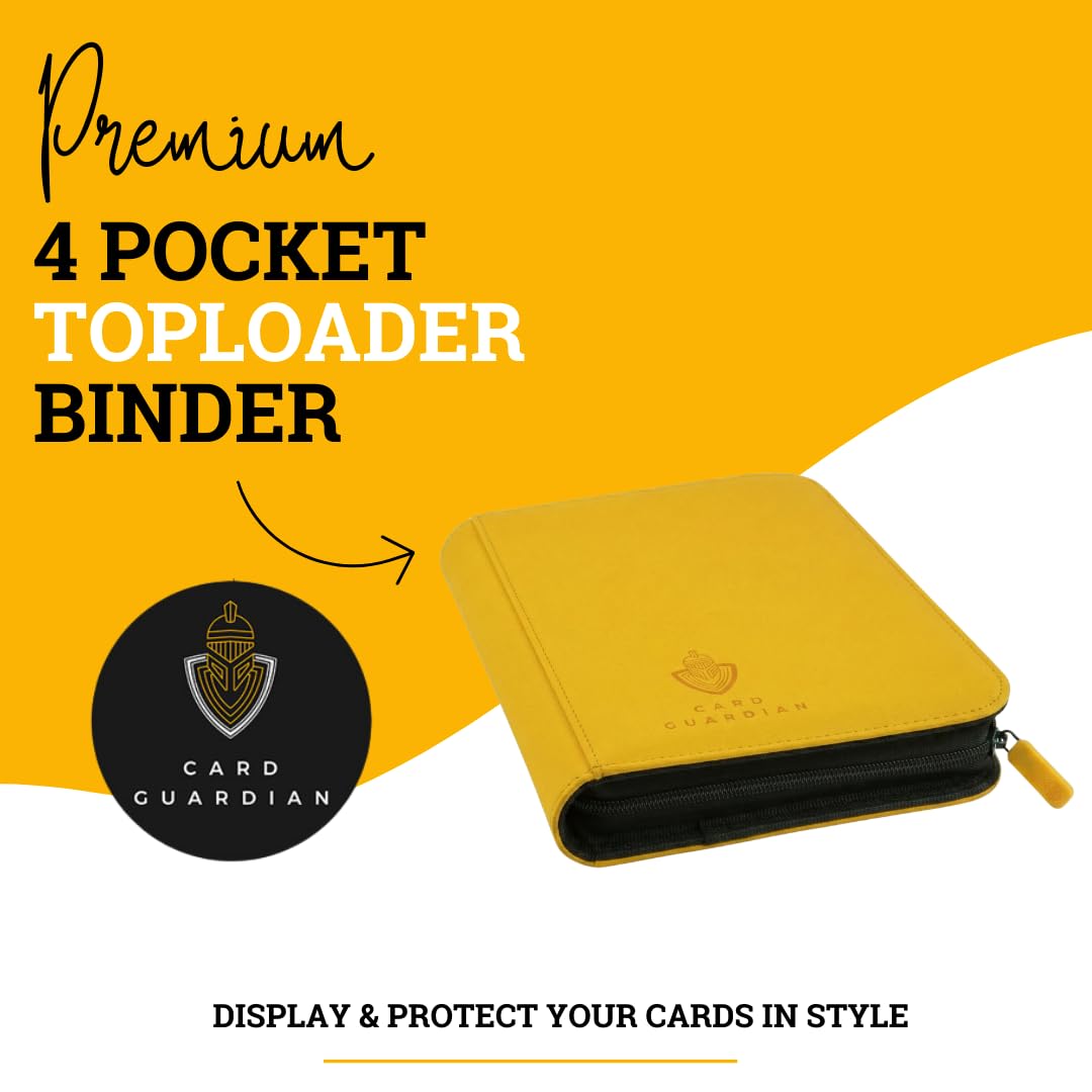 Card Guardian, Toploader 4 Pocket Premium Binder with Zipper for 160 Cards, Side Loaded Pockets - Image 2