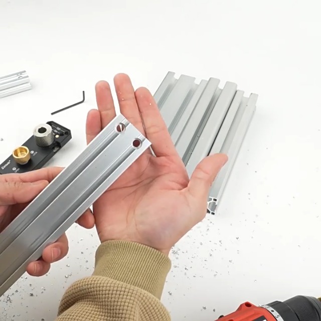 TOOLCOOL Aluminum Profile Drill Guide Access Hole Drill Jig With