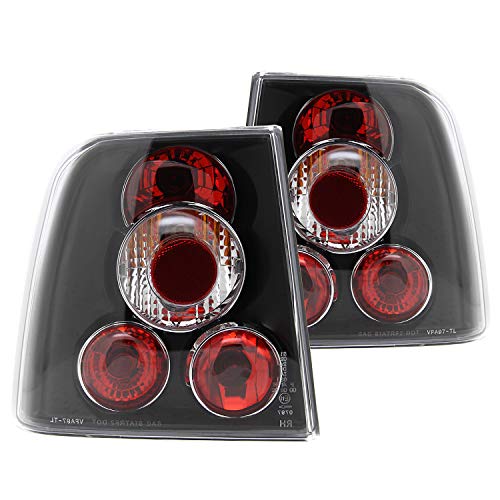 Spec-D Tuning Tail Lights Black for 1997-2000 Volkswagen Passat 4Dr Taillights Assembly Left + Right Pair