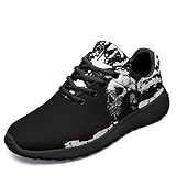 Custom Skull Running Shoes for Women Men Mesh Breathable Comfort Walking Sneaker Sports Athletic Halloween Shoes