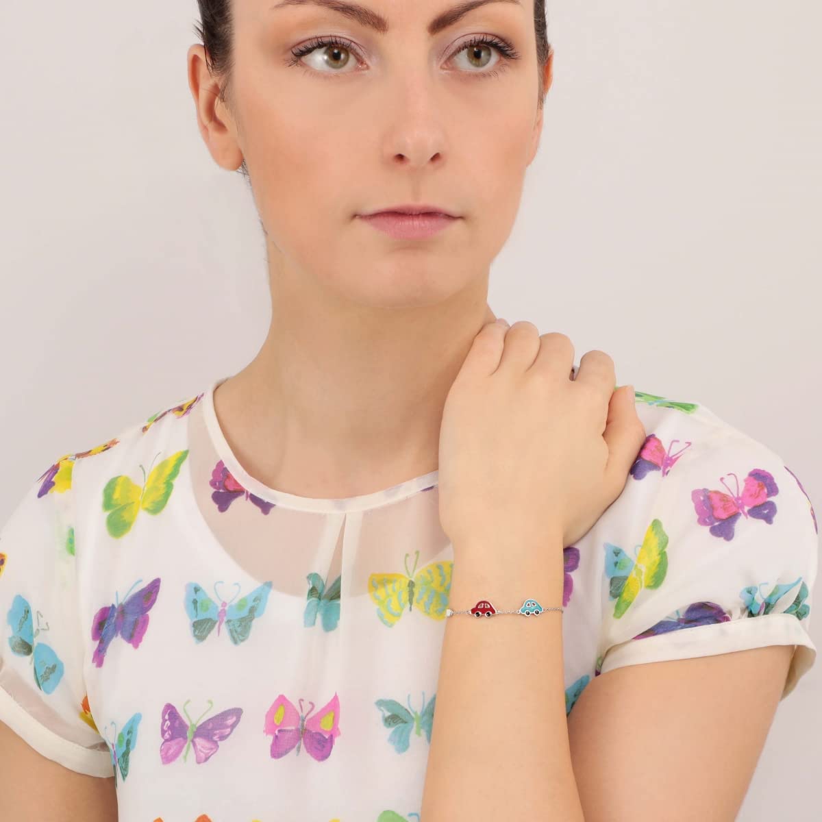Bluespirit Bracciale da bimba, Collezione B-BABY, in argento 925 rodiato, smalto,Idee regalo - P.25D305001200