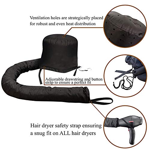 Bonnet Hair Dryer Hood With Silicone Hair Curlers-Soft Hooded Hair Dryer Bonnet With Long Hose For Relax,Speeds Drying,Easy For Drying,Styling,Curling&Deep Conditioning Fits All Head&Hair Sizes #TOP3