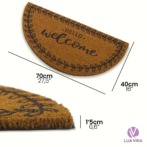 LUA VIKA Coir Doormat - Hello welcome - 40x70 cm - Outdoor Door mat - Front Door mat outside - Half moon Doormats outside - Image 3