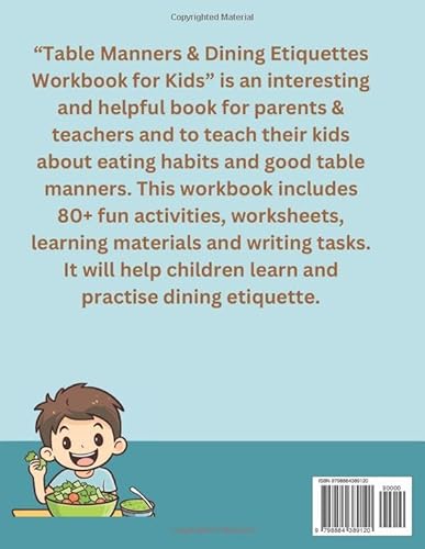 Independently Published James, Marshal T. Table Manners & Dinning Etiquette Workbook For Kids Age 4-16: 80 + Fun Activities And Games To Connoisseur Your Children And Teenagers In Good Eating ... Modern Manners And Behave In A Better Way thumb #1