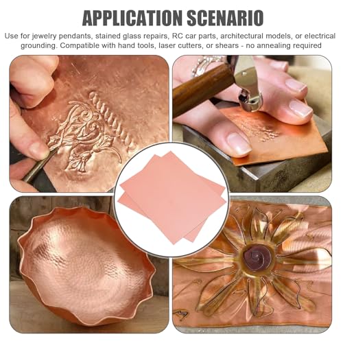 2 Pack 18 Gauge Copper Sheet