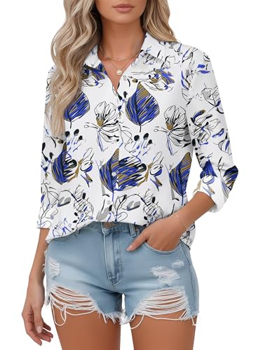 Image of Soft Wrinkle-Free Button Down Stretch Shirts for Women, Breathable Moisture-Wicking Casual Work Dress Tops