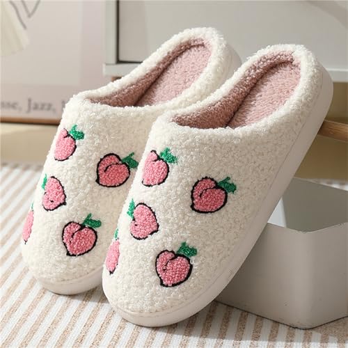 House Slippers for Women Fuzzy Mens Fruit Series Strawberry Bedroom Shoes Cute Soft House Shoes Fluffy Plush Slippers Cuddly Warm Slipper2