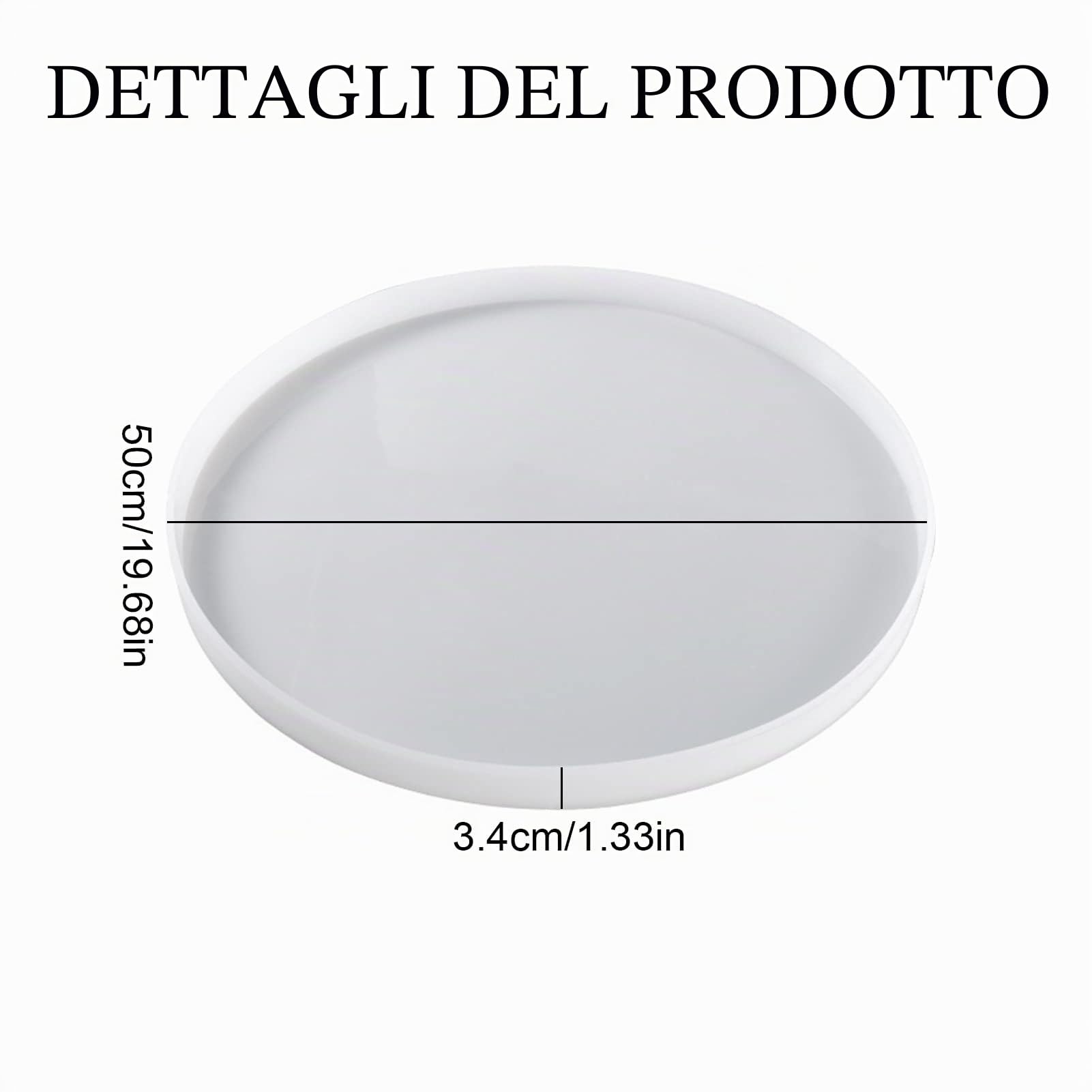 Stampi epossidici Rotondi Grandi,Stampi in Silicone a Specchio per Resina | Stampi in Silicone per vassoi da tavola per la Decorazione della casa di cartoncini per colata di Resina