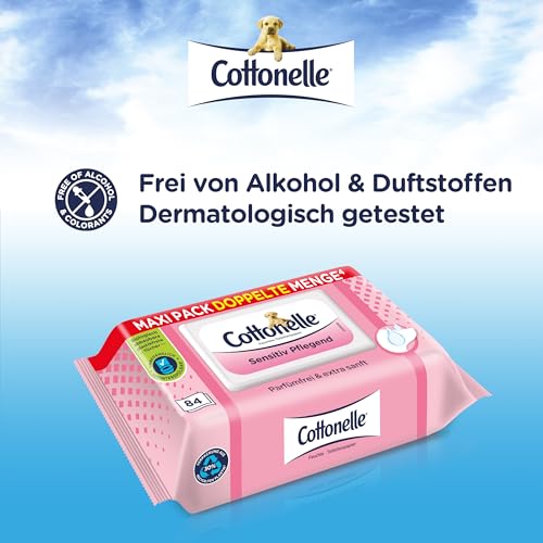 Cottonelle feuchtes Toilettenpapier, Sensitive Pflegend, 1 x 84 Toilettentücher – Ansicht 3