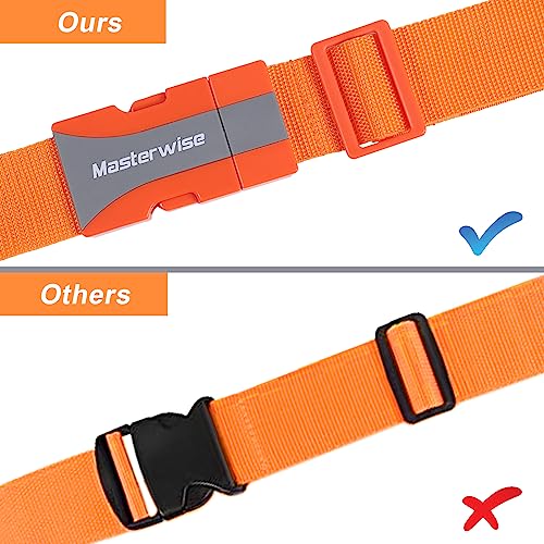 Image of 79 inch Buckle Straps with Clips, Adjustable Nylon Strap, Orange | with Buckle, Packing Straps, 4pcs