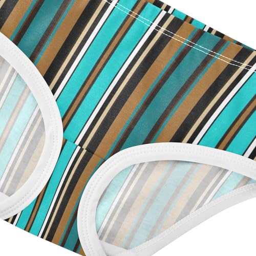 Joisal Chic Vertical Stripes Turquoise Girl Panties Cute Toddler Underwear Floral Cotton Aesthetic Undies Kids Briefs 2t4