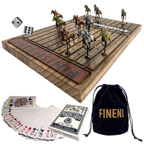 Juego de Mesa Horse Racing Game con Caballos de Metal miniatura 1
