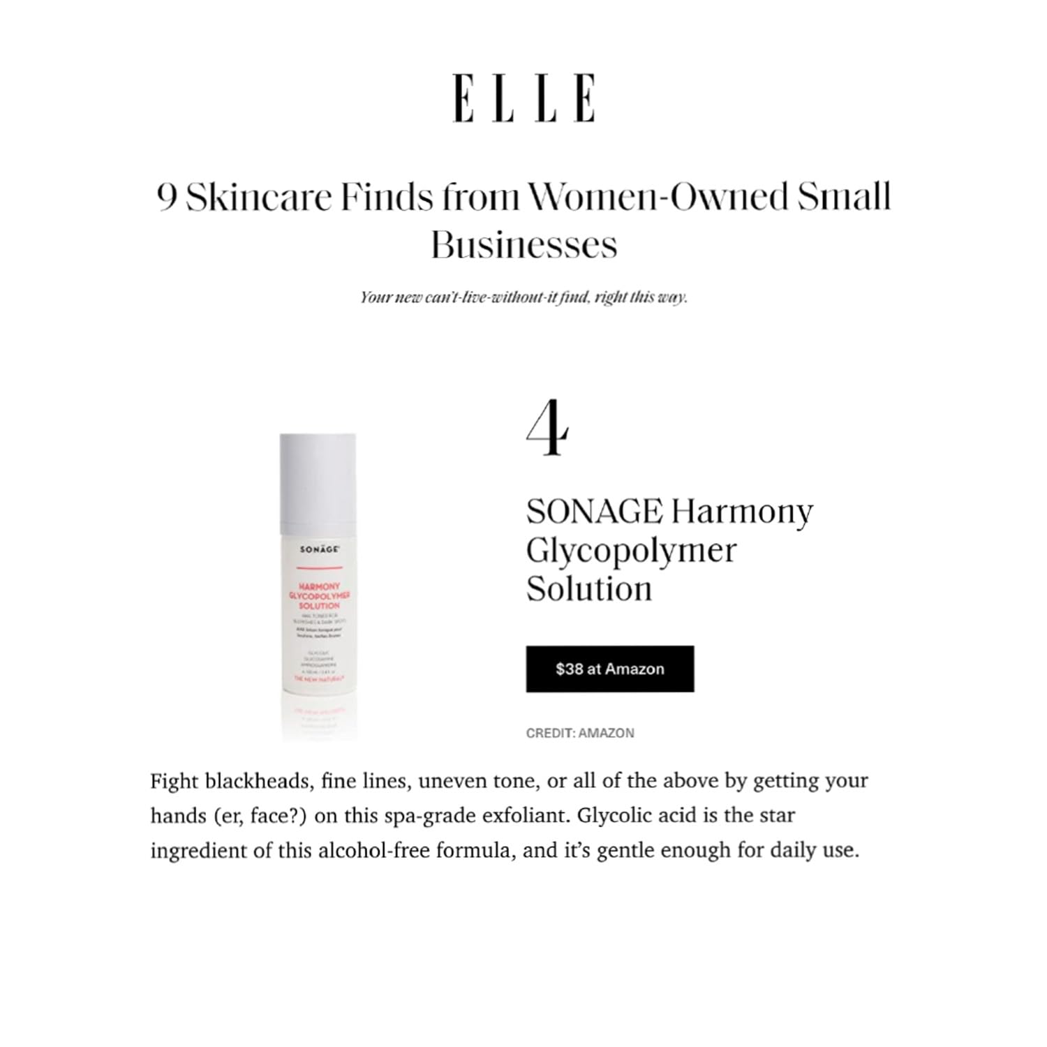 Sonage Harmony Glycolic Peel: Pro Spa Strength Exfoliation for Glowing Skin | Chemical Exfoliant Renews & Refines Texture