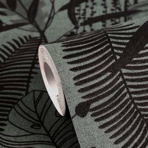 Papel pintado de hojas de palmera para tapar imperfecciones de pared con estilo exótico tnt 3