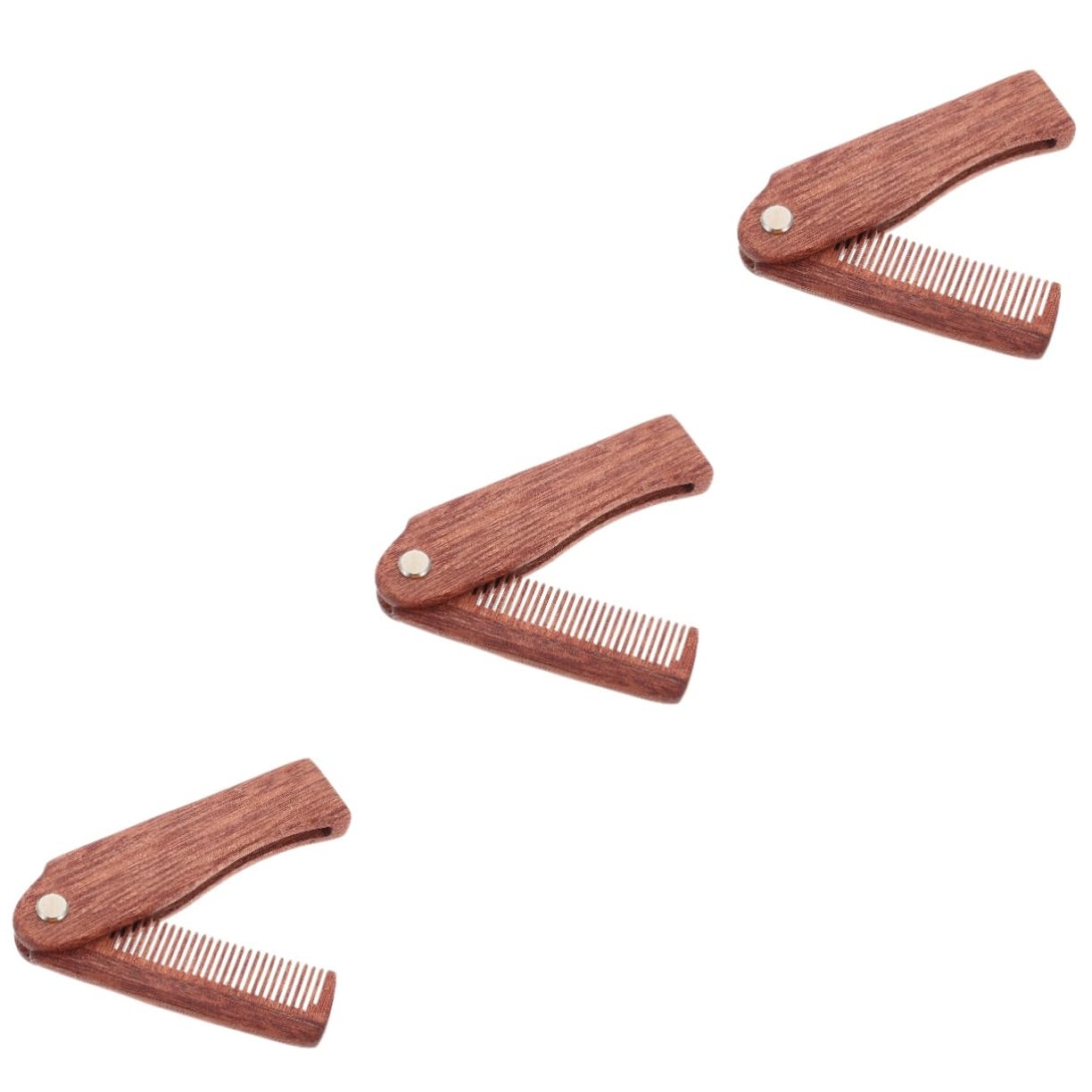 FRCOLOR 3pezzi Pettine Da Barba Legno Di Sandalo Comodo e Portatile Design Ergonomico Per Cura e Stile Della Barba Strumento Di Pulizia Per Viaggi e Uso Quotidiano