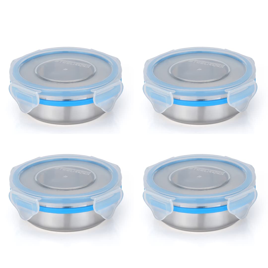 See full amazon price history chart for STEELLOCK Stainless Steel Container/Dabba with 4 Side Clip Lock see through Lid for Office & School Use/Food Grade/Air Tight/Easy to Carry/Leak Proof (SL-1200-4pcs X 150 ml, Blue) STEELLOCK Stainless Steel Container/Dabba with 4 Side Clip Lock see through Lid for Office & School Use/Food Grade/Air Tight/Easy to Carry/Leak Proof (SL-1200-4pcs X 150 ml, Blue) (B0CLJV6YN8) Amazon Price History, Amazon Price Tracker