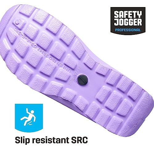 Oxypas Safety Jogger Arbeitsschuhe Damen - Antistatische und rutschfeste Sicherheitsschuhe Herren, Leichter Clog für Medizin, Pflege und Gastro, Antibakteriell, Lila, EU 39/40