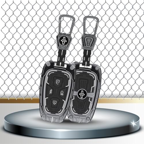 Image of KEYCEPT Metal Armor Key Cover Compatible for Tata Nexon| Altroz| Harrier| Punch| EV| Safari and Facelift 4 Button Smart Key| Stylish & Durable |Scratch Resistant Easy Grip Protective Keycase