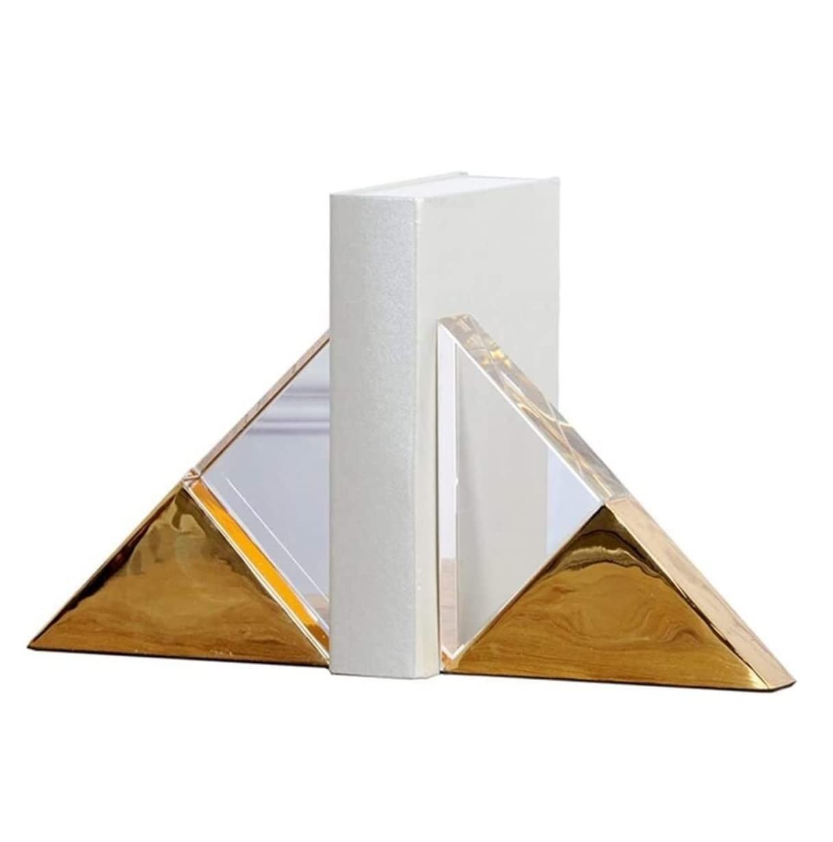 Fermalibri per scaffale Fermalibri in Cristallo in Acciaio Inossidabile Fermalibri Moderni Fermalibri per Libri Pesanti Decorativi Scaffale per Libri