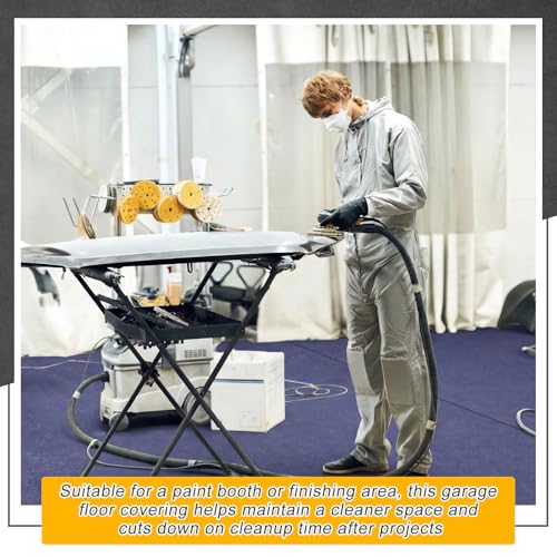 BreezeHug Paint Booth Mat 32 x 118ft Alfombra Impermeable para Garage Protección de Superficies contra Pinturas Antiestática Resistente a Manchas Azul miniatura 4