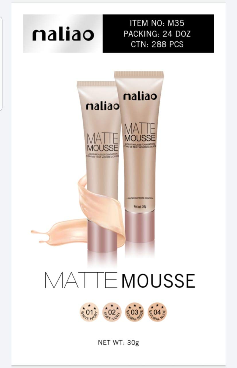 Maliao Matte Liquid Mousse Foundation (WHITE IVORY)