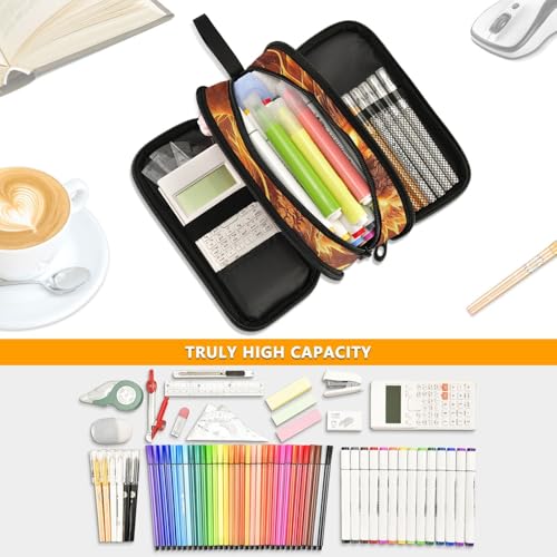 Image of Fire Glow Dragon Large Capacity Pencil Case Box Boys Girls Big Stationery Pen Bag Organizer Pencil Pouch Zipper Compartments for School Office
