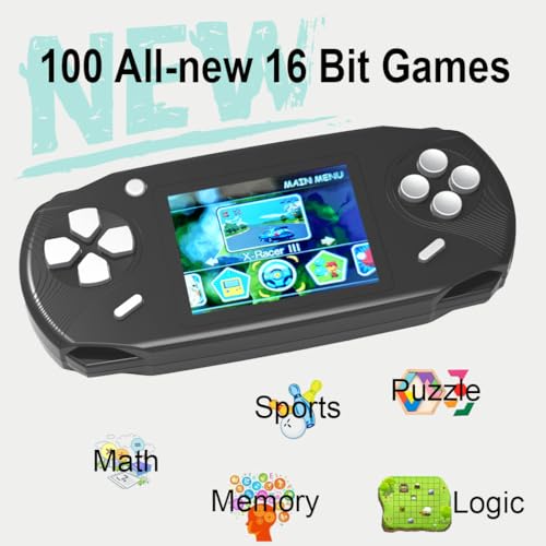 Beijue 16 Bit Handheld Games for Kids Adults 3.0'' Large Screen Preloaded 100 HD Classic Retro Video Games no Need WiFi USB Rechargeable Seniors Electronic Game Player Birthday Xmas Present (Black) - Image 3