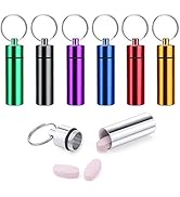 Meersee Pillenbox Schlüsselanhänger, 7er Set Mini-Kapsel Pillendose Metal Pillenbox Tablettenbox ...