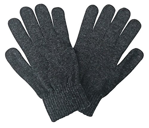 Sock Snob Mens Thin Light Knitted Winter Warm Magic Thermal Wool Gloves for Cold Weather (One Size, WG Grey)