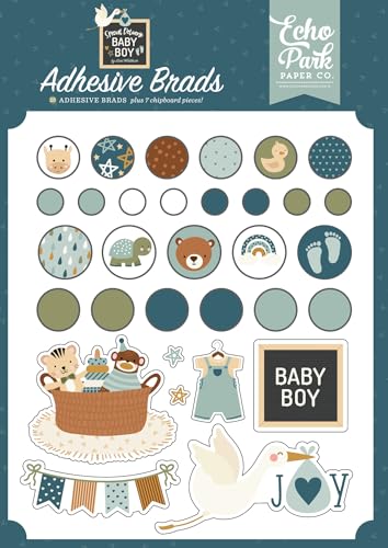 Special Delivery Baby Boy Adhesive Brads